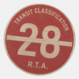 RTA-Klasse 28 Transit eingeschränkt Runder Aufkleber