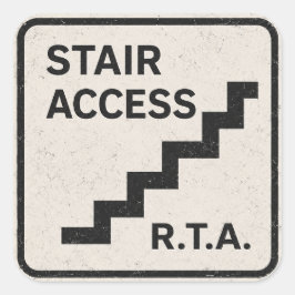 RTA-Treppen-Zugangs-Infrastruktur-Aufkleber Quadratischer Aufkleber