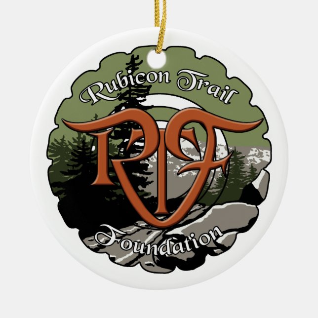 RTF-Logo und Mission-Erklärung Keramik Ornament (Vorne)