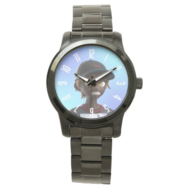 RTFKT x Murakami CloneX 6061 Black Watch Armbanduhr (Vorderseite)