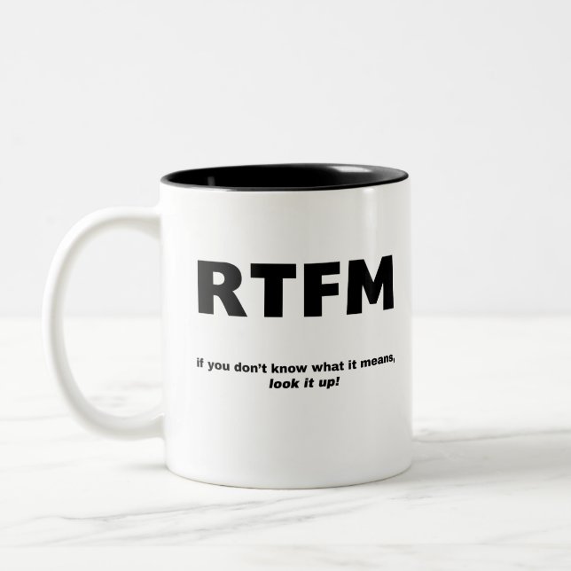 RTFM ZWEIFARBIGE TASSE (Links)
