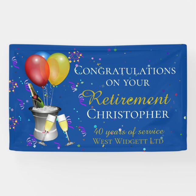 Rtirement Celebration Fizz Herzlichen Glückwunsch  Banner (Horizontal)