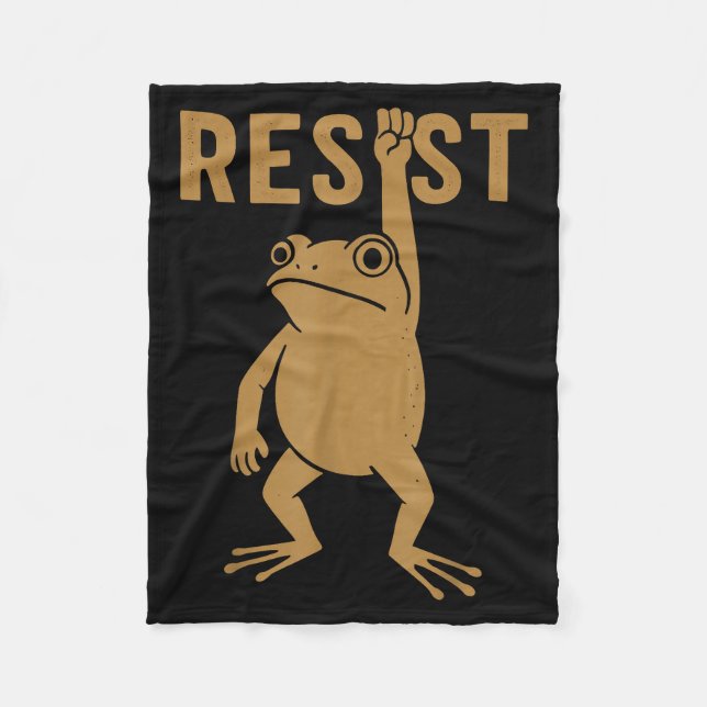 Rtland Frog Funny City Art - Rtland Frog Protest  Fleecedecke (Vorderseite)