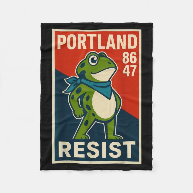 Rtland Frog Protest For Men And Women  Fleecedecke (Vorderseite)