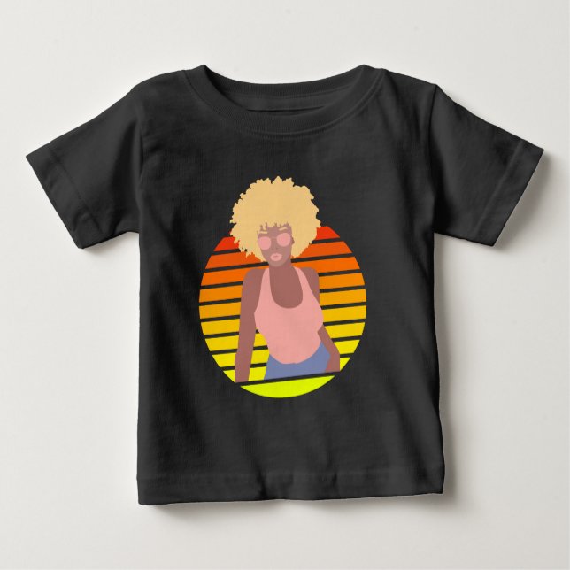 RTRO AFRO QUEEN - AFRO AMERIKANISCHE QUEEN BABY T-SHIRT (Vorderseite)