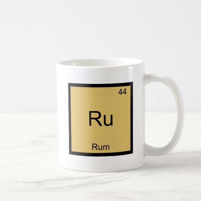 Ru - Rum Funny Chemistry Element Symbol T - Shirt Tasse (Rechts)