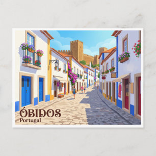 Rua Direita Óbidos Portugal Postkarte