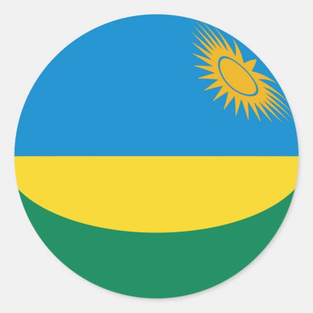 Ruanda Fisheye Flag Sticker (Vorderseite)