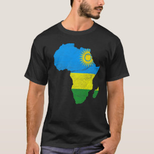 Ruanda Flag Afrika Kontinentale Silhouette Geschen T-Shirt