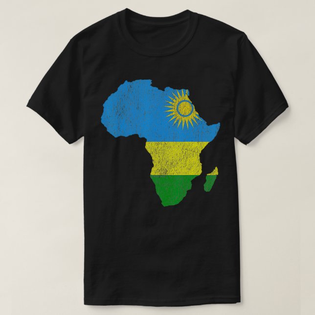 Ruanda Flag Afrika Kontinentale Silhouette Geschen T-Shirt (Design vorne)