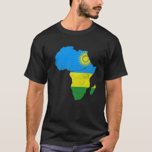 Ruanda Flag Afrika Kontinentale Silhouette Geschen T-Shirt