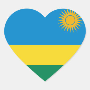 Ruanda Flag Heart Sticker