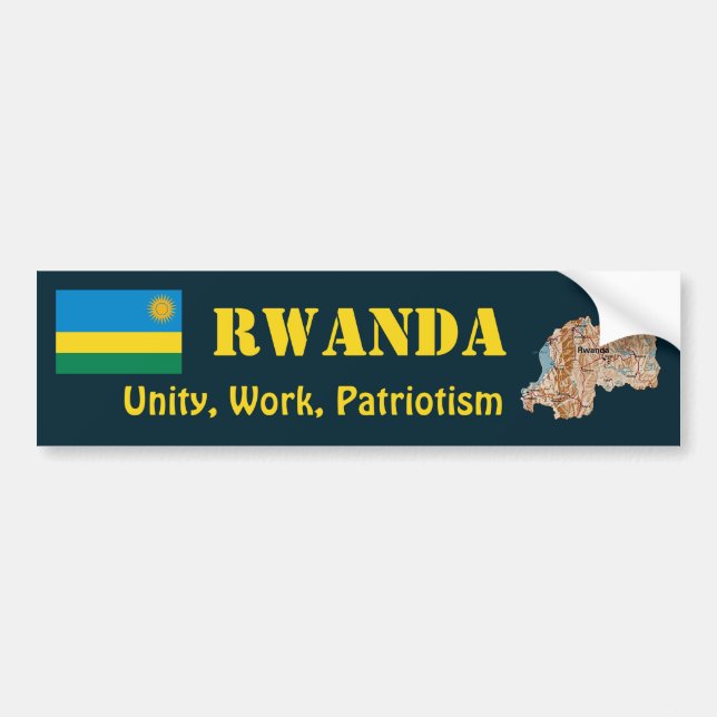 Ruanda Flag + Karte Autoaufkleber (Vorne)