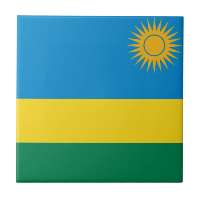 Ruanda Flag Keramik Tile Fliese (Vorderseite)