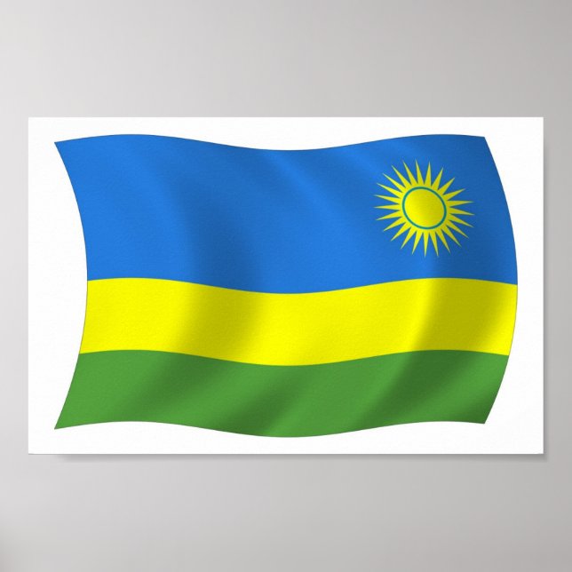 Ruanda Flag Poster Print (Vorne)