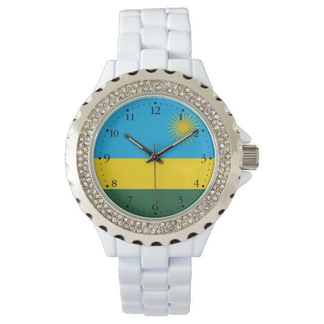 Ruanda-Flagge Armbanduhr (Vorderseite)