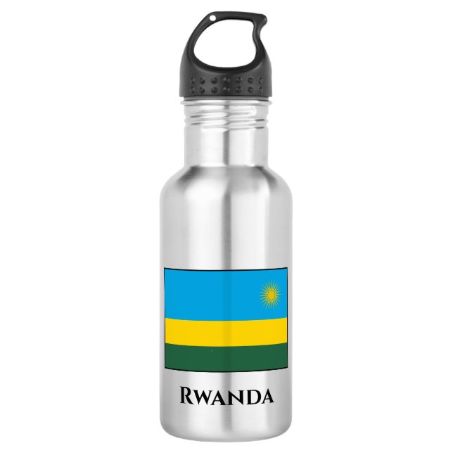 Ruanda-Flagge Edelstahlflasche (Vorderseite)