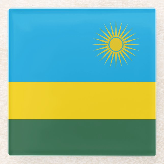 Ruanda-Flagge Glasuntersetzer (Vorderseite)