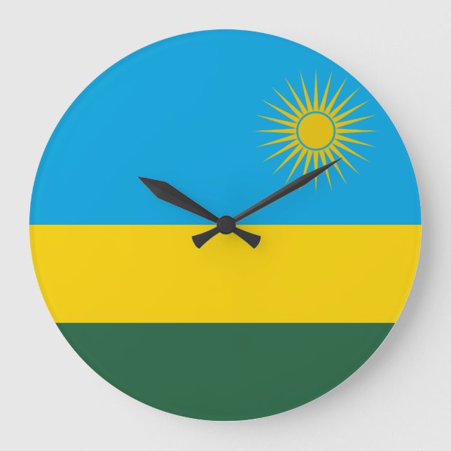 Ruanda-Flagge Große Wanduhr (Vorderseite)