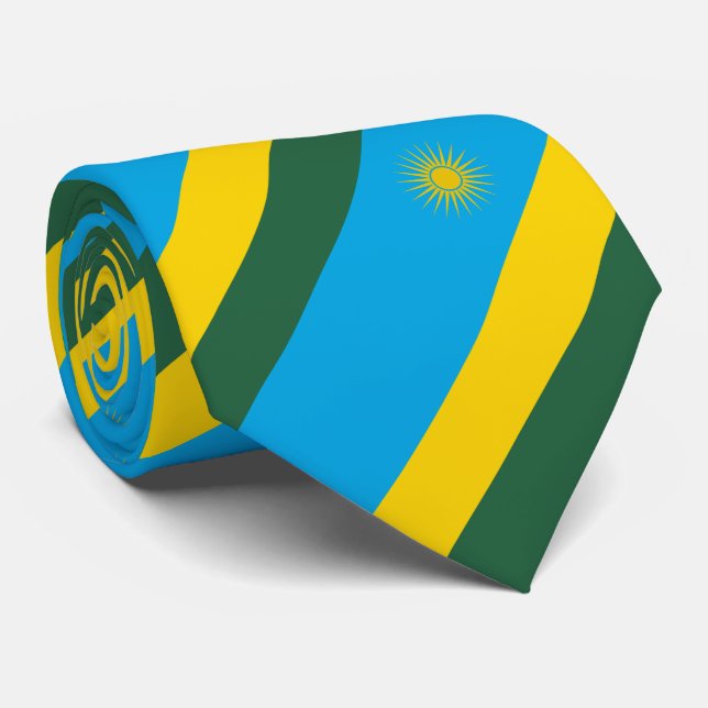 Ruanda-Flagge Krawatte (Gerollt)
