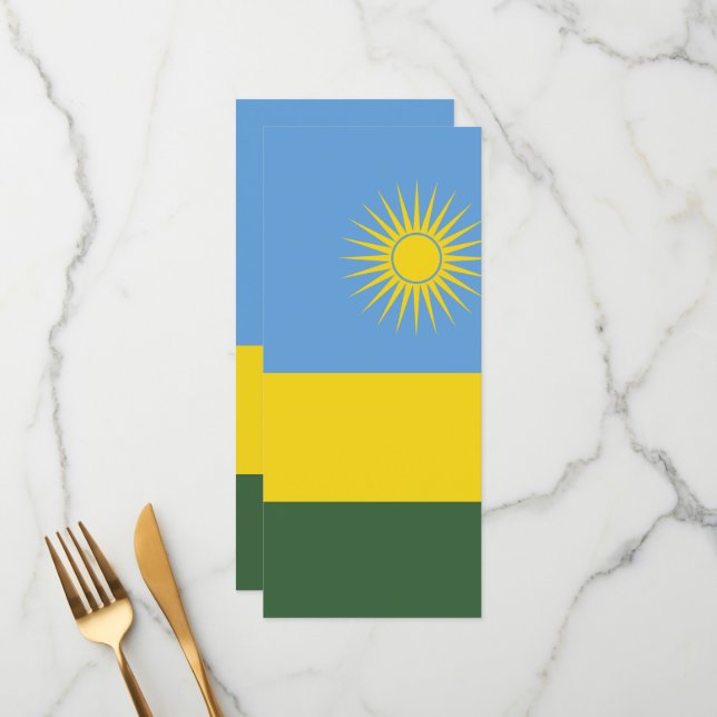 Ruanda-Flagge Menükarte (Vorderseite/Rückseite Beispiel)
