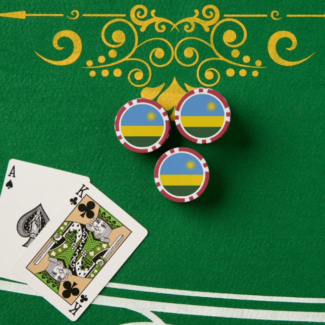 Ruanda-Flagge Pokerchips (Pokertisch (Stapel))