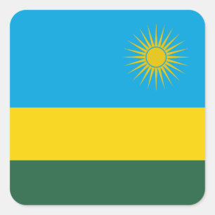 Ruanda-Flagge Quadratischer Aufkleber