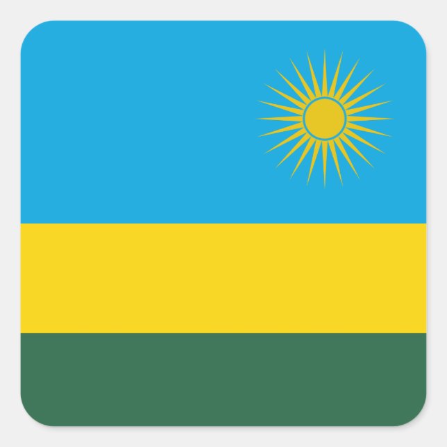 Ruanda-Flagge Quadratischer Aufkleber (Vorderseite)