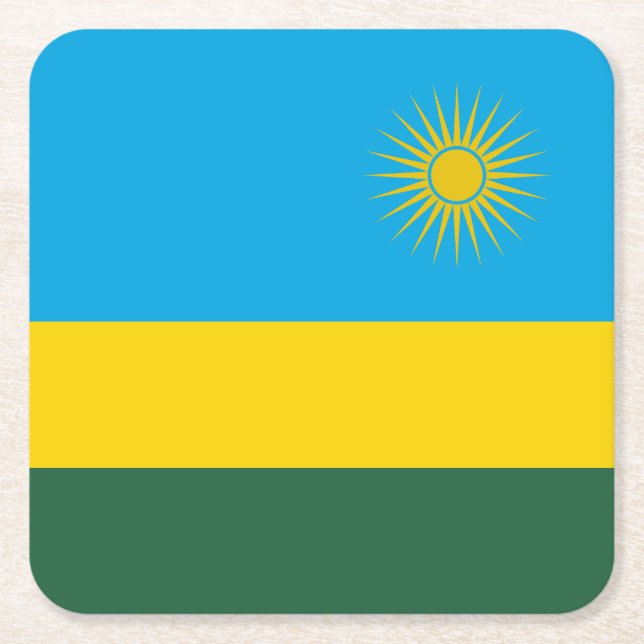 Ruanda-Flagge Rechteckiger Pappuntersetzer (Vorderseite)