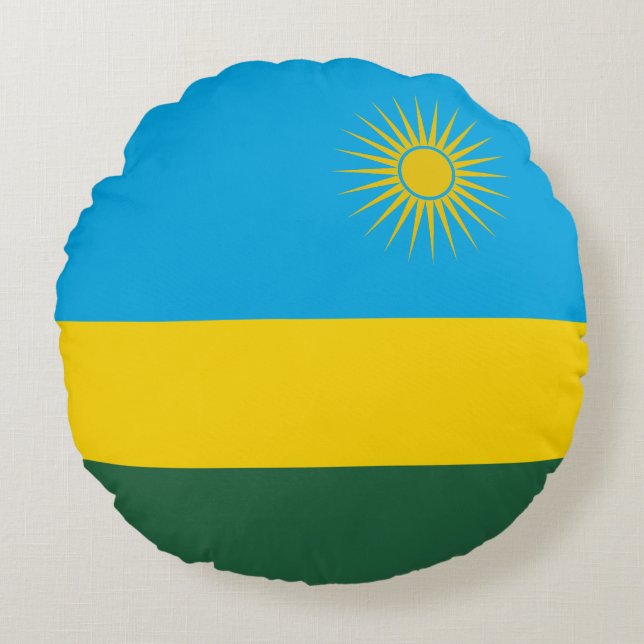 Ruanda-Flagge Rundes Kissen (Vorderseite)