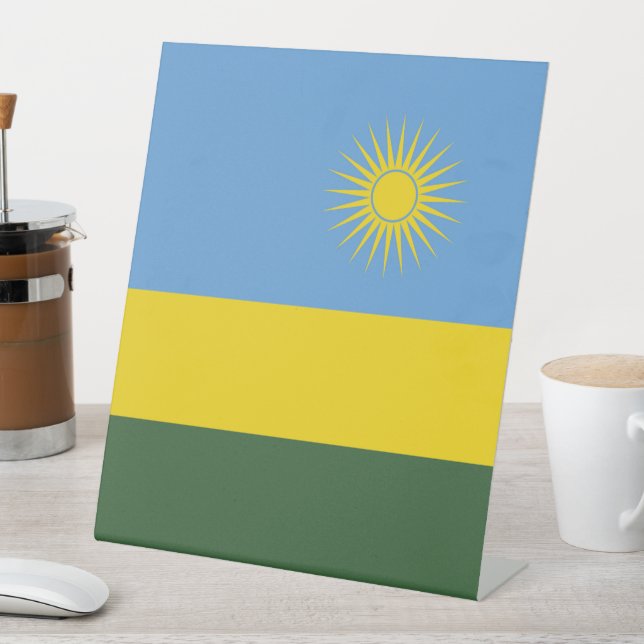 Ruanda-Flagge Sockelschild (In Situ)