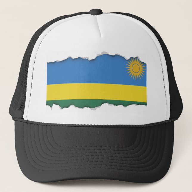 Ruanda-Flagge Truckerkappe (Vorderseite)