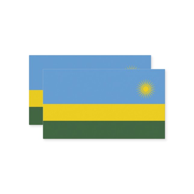 Ruanda-Flagge Visitenkarte (Vorderseite/Rückseite Beispiel)