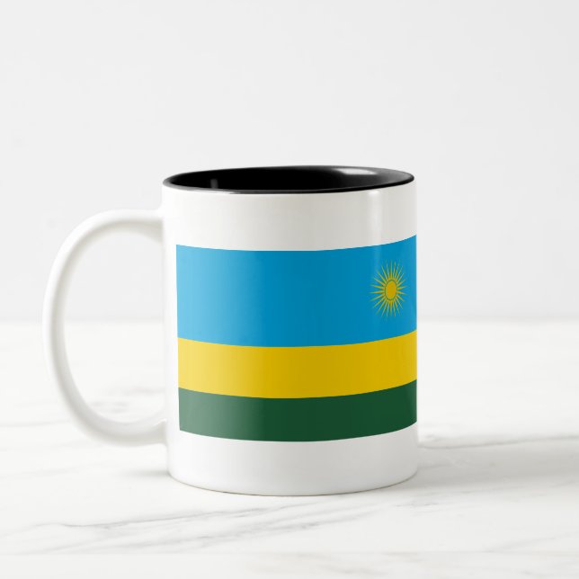 Ruanda-Flagge Zweifarbige Tasse (Links)