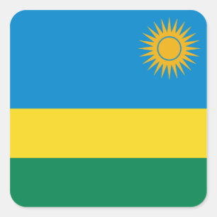 Ruanda-Flaggen-Aufkleber Quadratischer Aufkleber