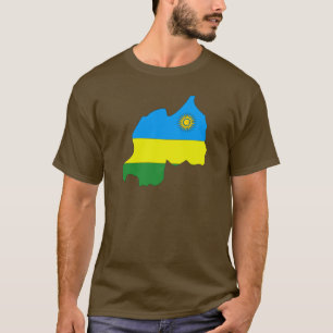 Ruanda-Flaggenkarte T-Shirt