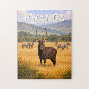 Ruanda Illustration Reise Kunst Vintage Puzzle