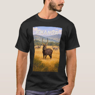 Ruanda Illustration Reise Kunst Vintage T-Shirt