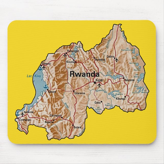 Ruanda-Karte Mousepad (Vorne)