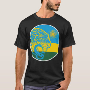Ruanda Leopard Ruanda Nationale Tierflagge T-Shirt