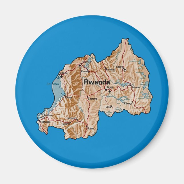 Ruanda Map Magnet (Vorne)