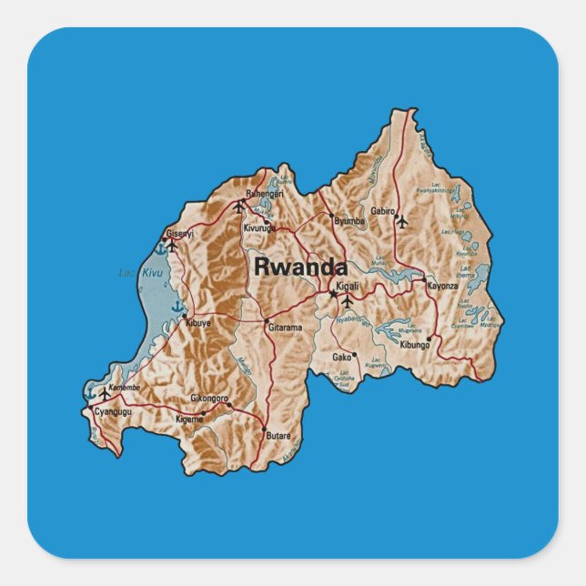 Ruanda Map Sticker (Vorderseite)
