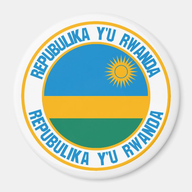 Ruanda Round Emblem Magnet (Vorne)