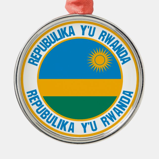 Ruanda Round Emblem Ornament Aus Metall (Vorne)
