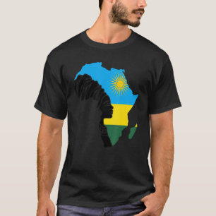 Ruanda Ruanda Flag Africa Map Ethnic Heritage Bla T-Shirt