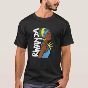 Ruanda Ruanda Flag Africa Map Ethnic Heritage Bla T-Shirt