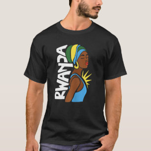 Ruanda Ruanda Flag Africa Map Ethnic Heritage Bla T-Shirt
