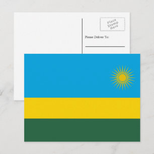 Ruandische Flagge, Flagge Ruandas Postkarte