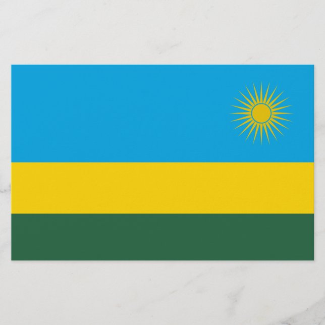 Ruandische Flagge (Ruanda) (afrikanisches Land) Briefpapier (Vorderseite)