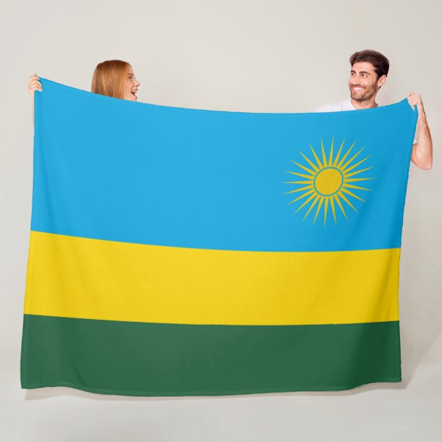 Ruandische Flagge (Ruanda) (afrikanisches Land) Fleecedecke (Beispiel)